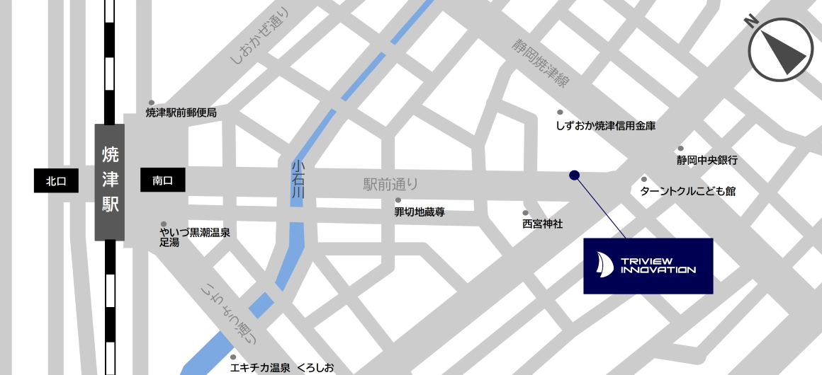 焼津事務所までの地図