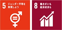 SDGsのロゴ(5番)(8番)